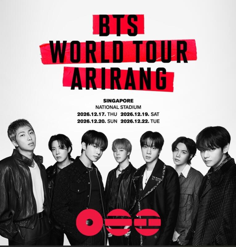 韩国天团防弹少年团(BTS)时隔7年重返新加坡开唱。 韩国天团防弹少年团(BTS)时隔7年重返新加坡开唱。